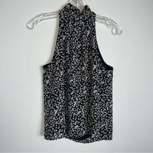 Sen Collection Adah High Neck Sleeveless Top Blouse-Black Star Pattern-XS-NWT
